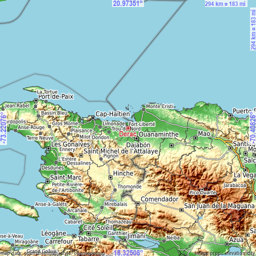 Topographic map of Dérac