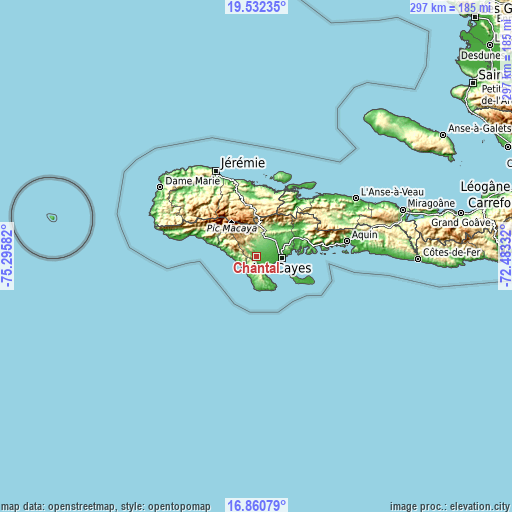 Topographic map of Chantal