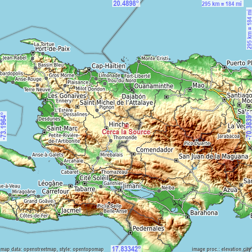 Topographic map of Cerca la Source