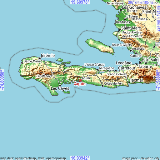 Topographic map of Aquin