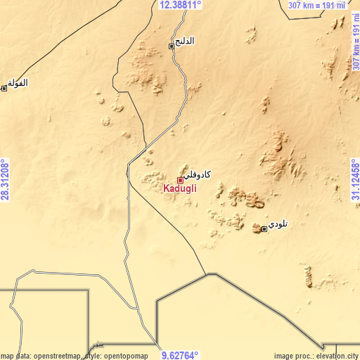 Topographic map of Kadugli