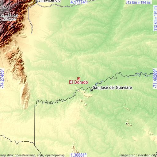 Topographic map of El Dorado