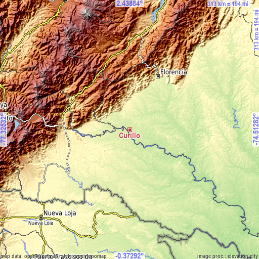 Topographic map of Curillo