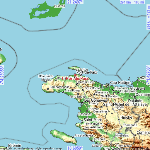 Topographic map of Ti Port-de-Paix