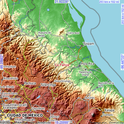 Topographic map of La Pahua