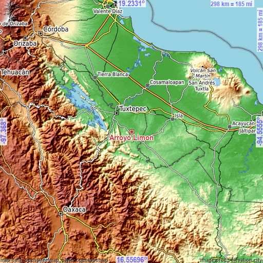 Topographic map of Arroyo Limón