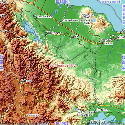 Topographic map of San Juan del Río