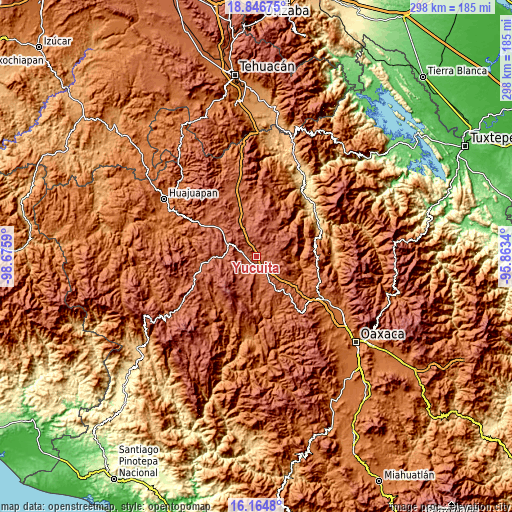 Topographic map of Yucuita