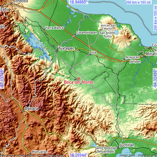 Topographic map of Boca del Monte