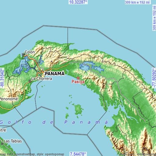 Topographic map of Pásiga