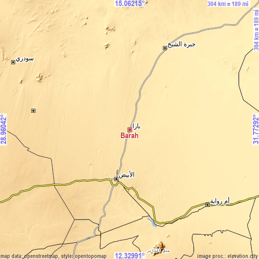 Topographic map of Bārah
