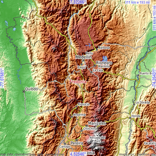 Topographic map of Fredonia