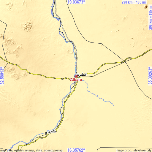 Topographic map of Atbara