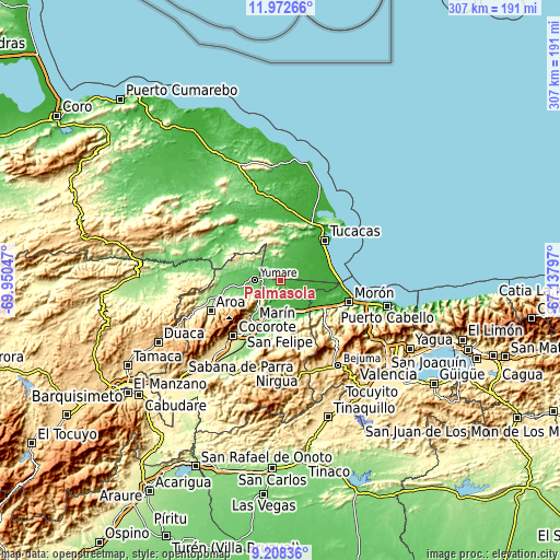 Topographic map of Palmasola