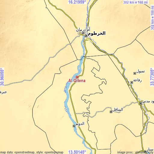 Topographic map of Al Qiţena