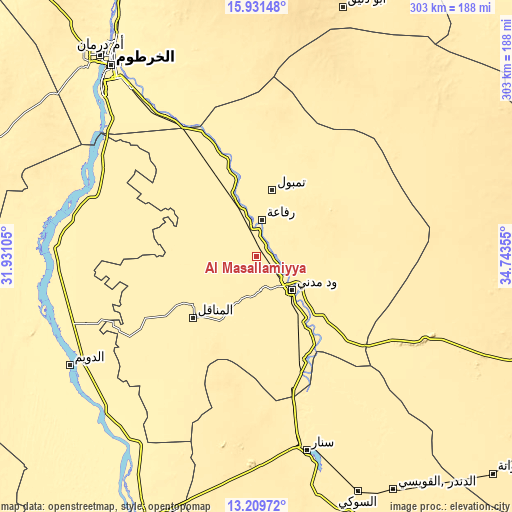 Topographic map of Al Masallamiyya