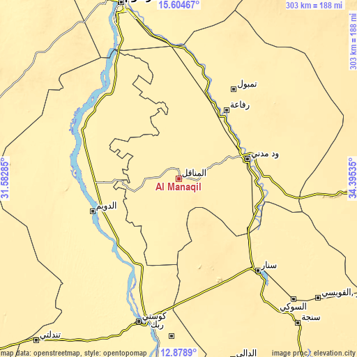 Topographic map of Al Manāqil
