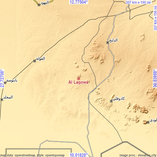 Topographic map of Al Lagowa