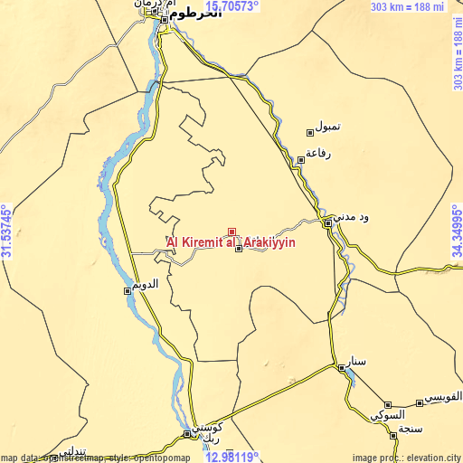 Topographic map of Al Kiremit al ‘Arakiyyīn