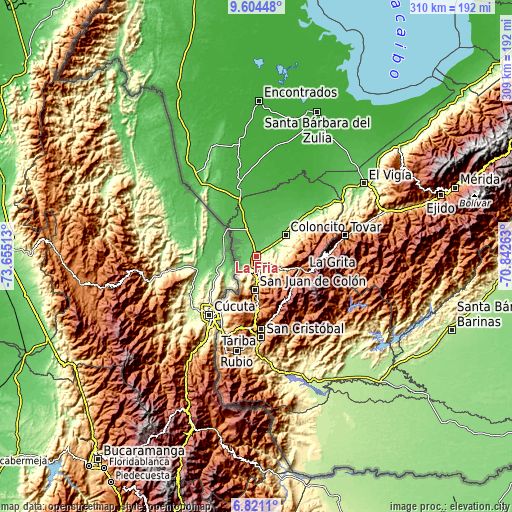 Topographic map of La Fría