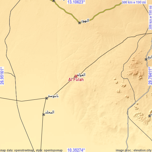 Topographic map of Al Fūlah