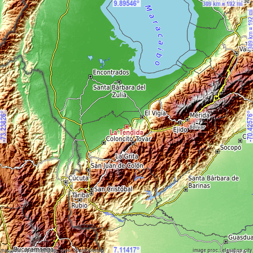 Topographic map of La Tendida