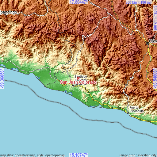 Topographic map of San Juan Colorado