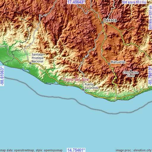 Topographic map of Cerro del Aire