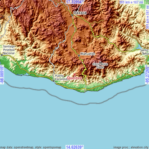 Topographic map of Quelové