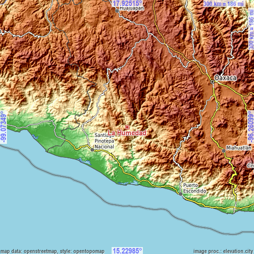 Topographic map of La Humedad