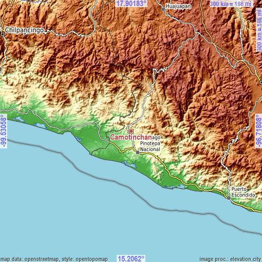 Topographic map of Camotinchan