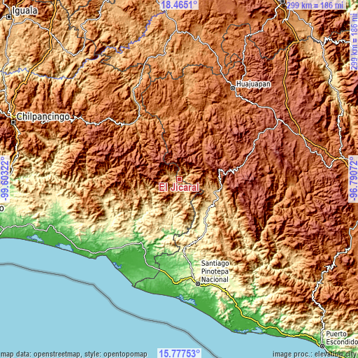 Topographic map of El Jicaral