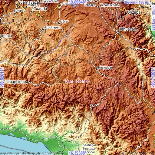 Topographic map of San Lorenzo