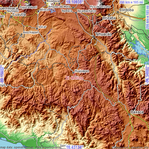 Topographic map of El Molino