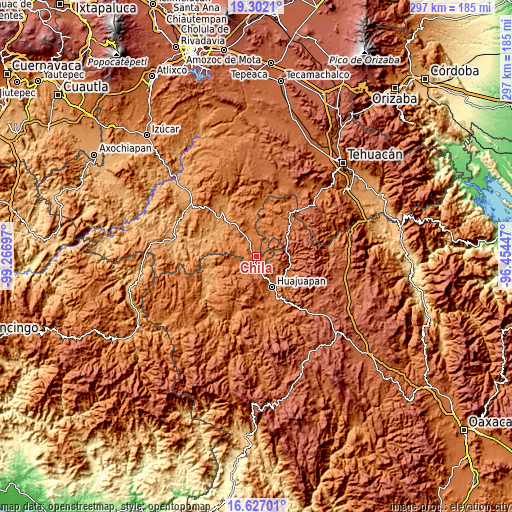 Topographic map of Chila