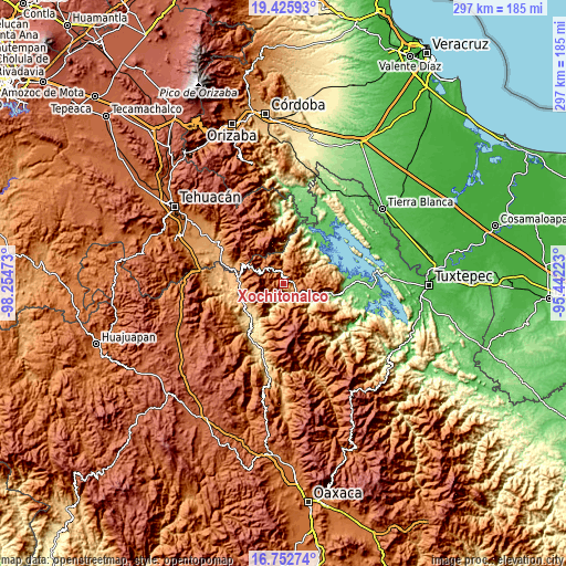 Topographic map of Xochitonalco