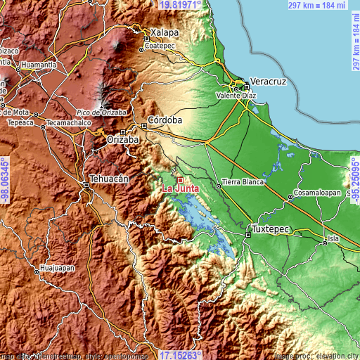 Topographic map of La Junta