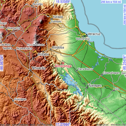 Topographic map of Almolonga