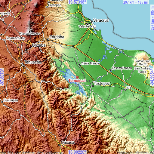 Topographic map of Temascal
