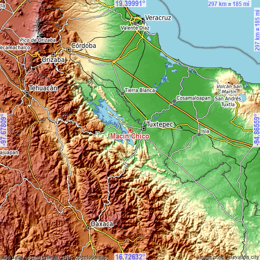 Topographic map of Macín Chico