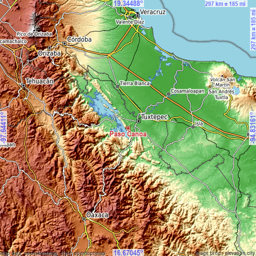 Topographic map of Paso Canoa