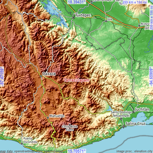 Topographic map of Tamazulapam