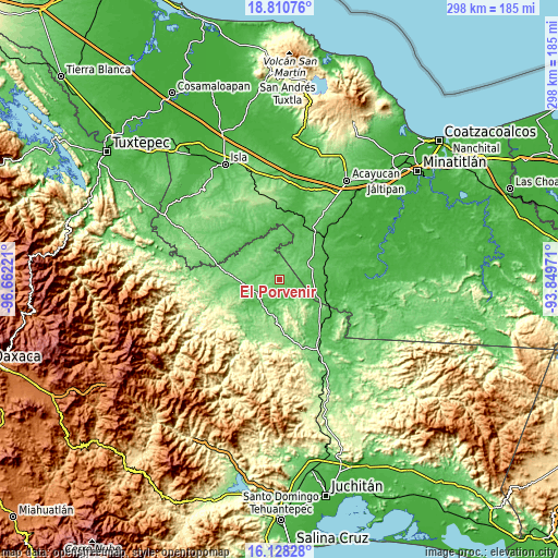 Topographic map of El Porvenir