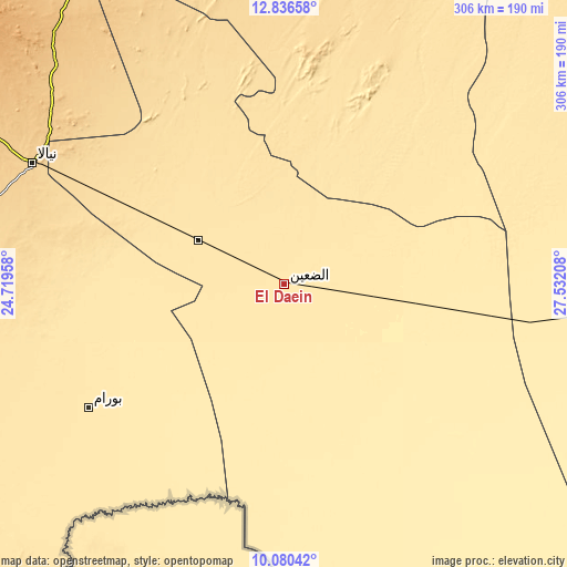 Topographic map of El Daein