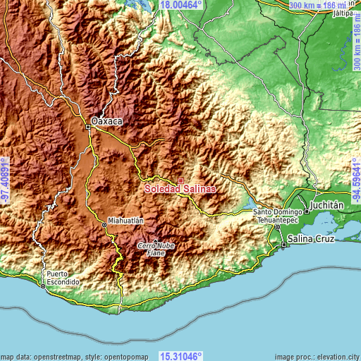 Topographic map of Soledad Salinas