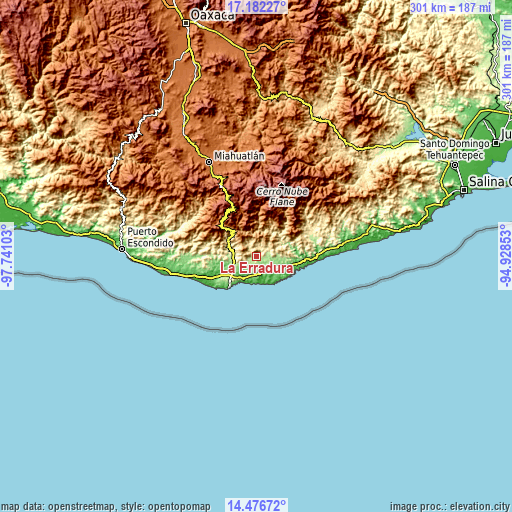 Topographic map of La Erradura