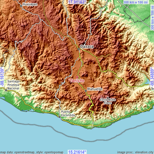 Topographic map of Taniche