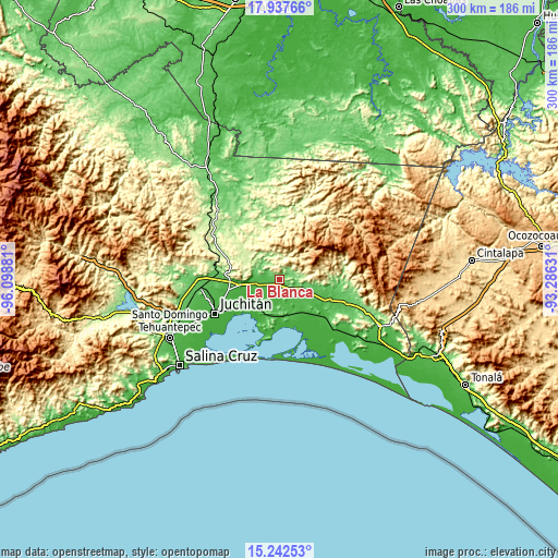 Topographic map of La Blanca