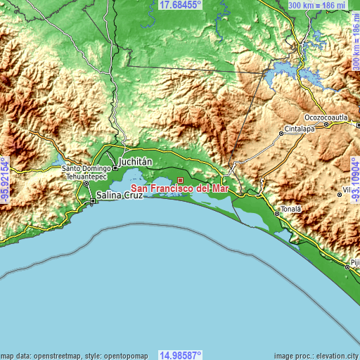 Topographic map of San Francisco del Mar