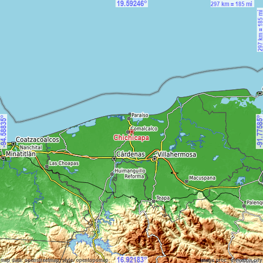 Topographic map of Chichicapa